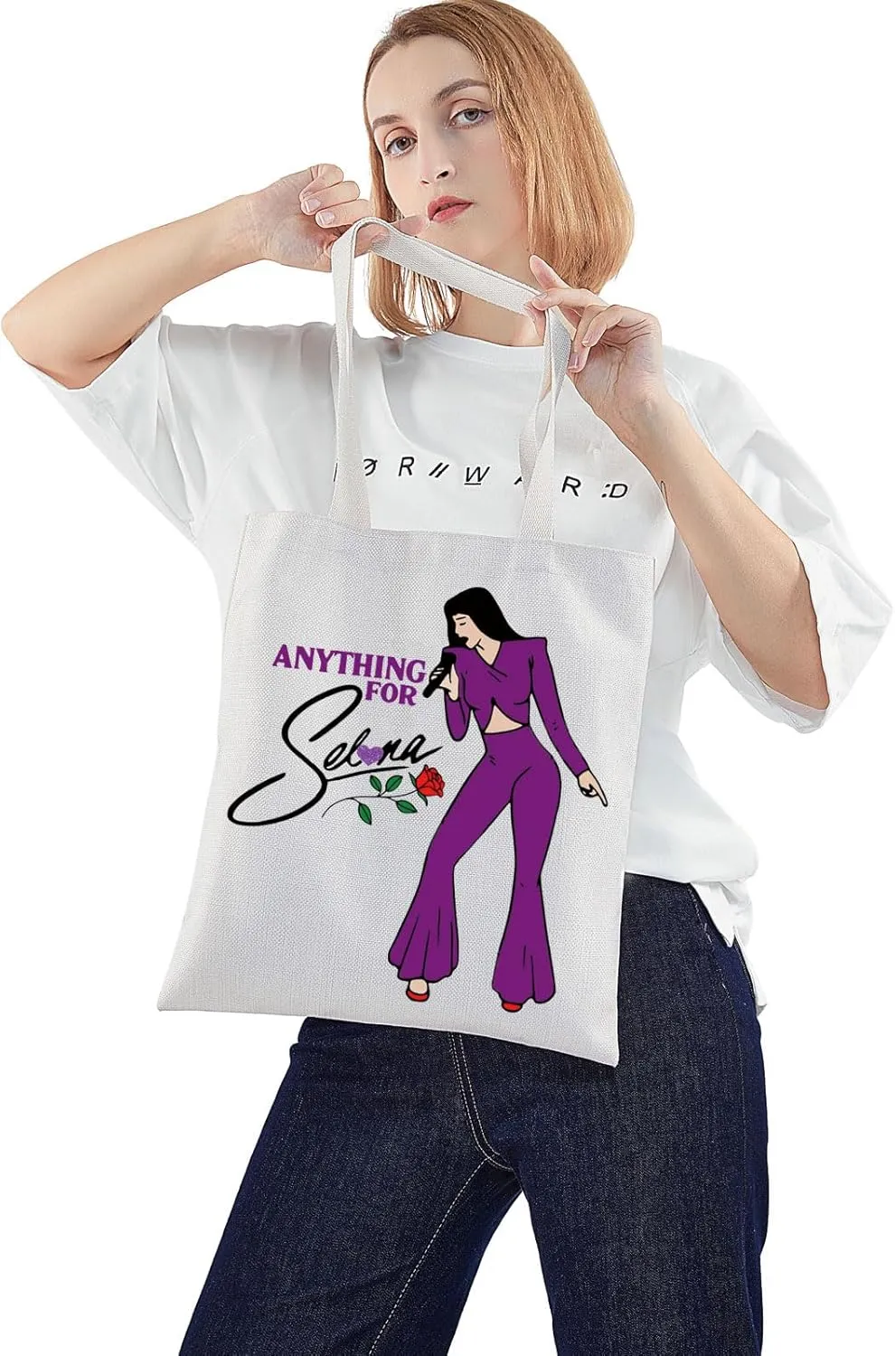 WZMPA Singer Album Tote Bag Singer Musical Gift Singer Lyric Reusable Grocery Bag Concert Fans Merchandise