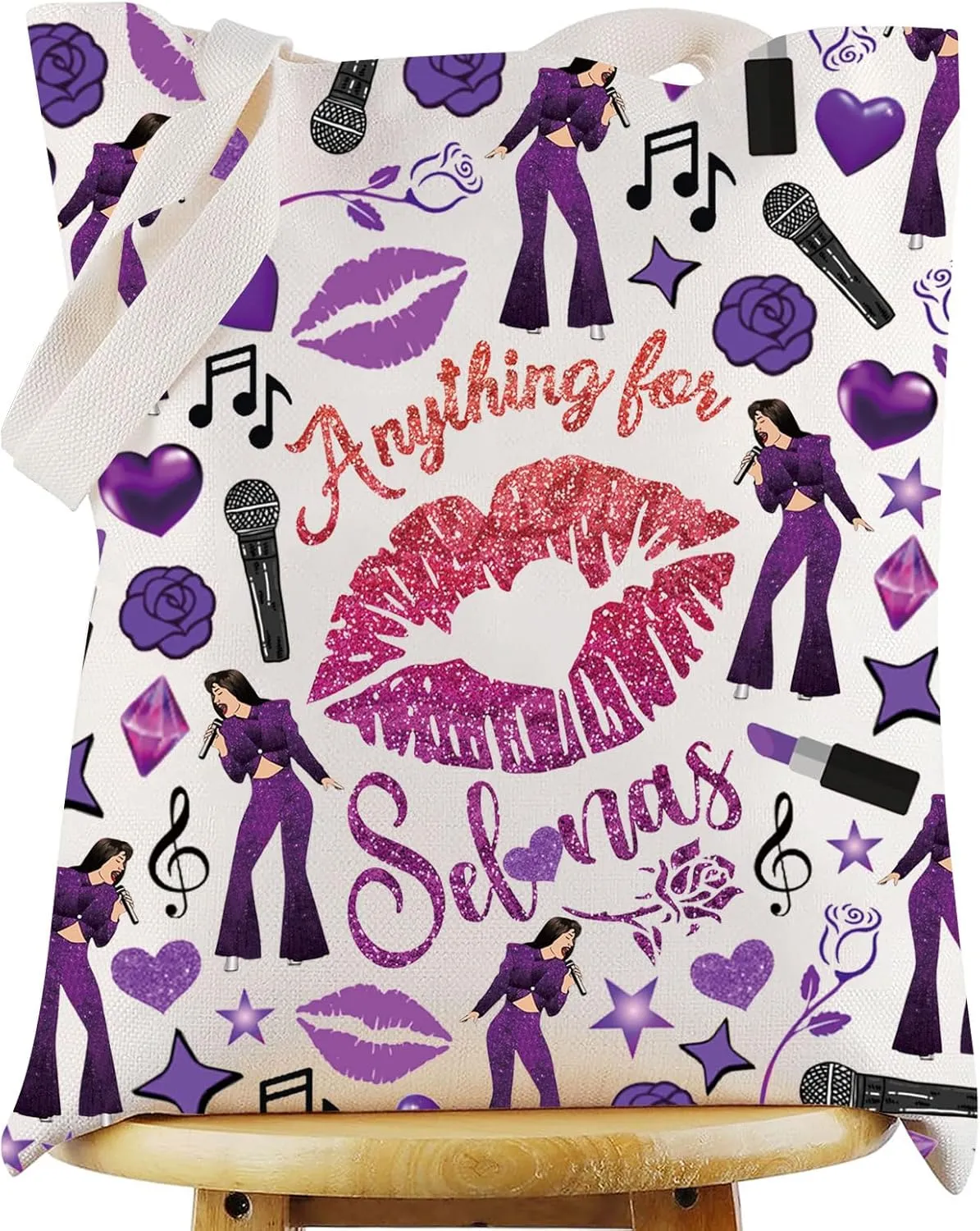 WZMPA Singer Album Tote Bag Singer Musical Gift Singer Lyric Reusable Grocery Bag Concert Fans Merchandise