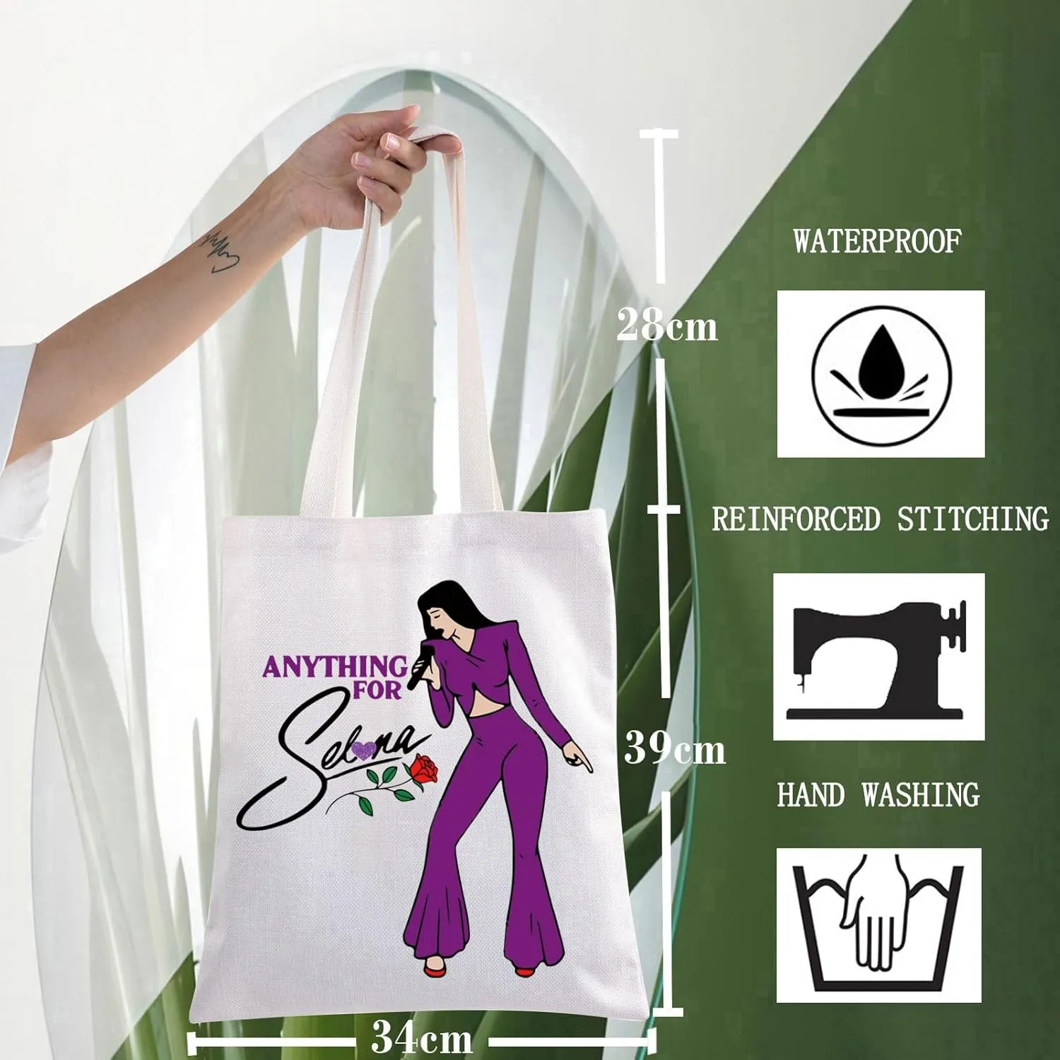 WZMPA Singer Album Tote Bag Singer Musical Gift Singer Lyric Reusable Grocery Bag Concert Fans Merchandise