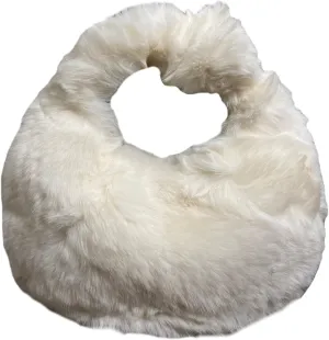 XPONNI Fuzzy Dumpling Bags, Cute Fluffy Y2k Handbags, Soft Knotted Faux Fur Bags with Zipper