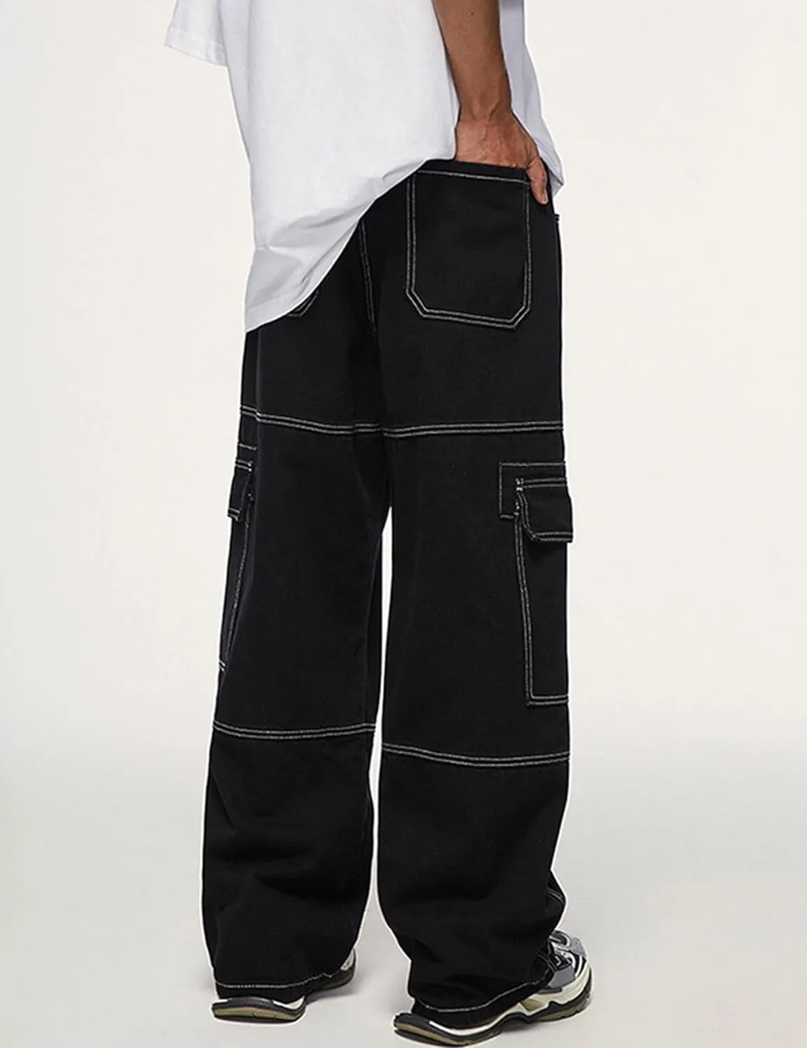 Y2k Cargo Jeans Men Grunge Baggy Jeans Hip Hop Skater Pants Wide Leg Jnco Jeans Skateboard Denim Pants