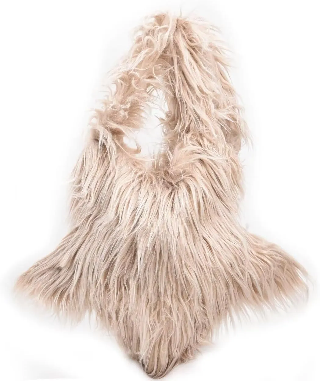 Y2K Furry Purse Star Shaped Heart-shaped Shoulder Bag Faux Fur Pentagram Handbag Fluffy Tote Plush Bag for Women