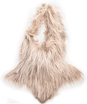 Y2K Furry Purse Star Shaped Heart-shaped Shoulder Bag Faux Fur Pentagram Handbag Fluffy Tote Plush Bag for Women