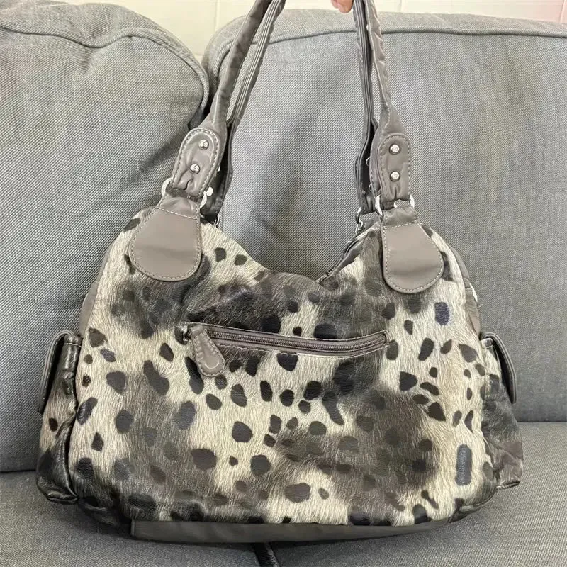 Y2K Leopard Faux Fur Bag