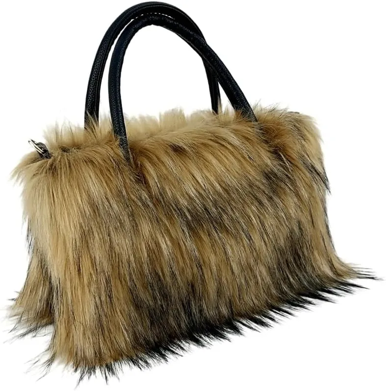 Y2k Purse Hobo Bags for Women Faux Fur Purse Large Capacity Tote Bag Women's Top-handle Handbags Satchel Crossbody Bag