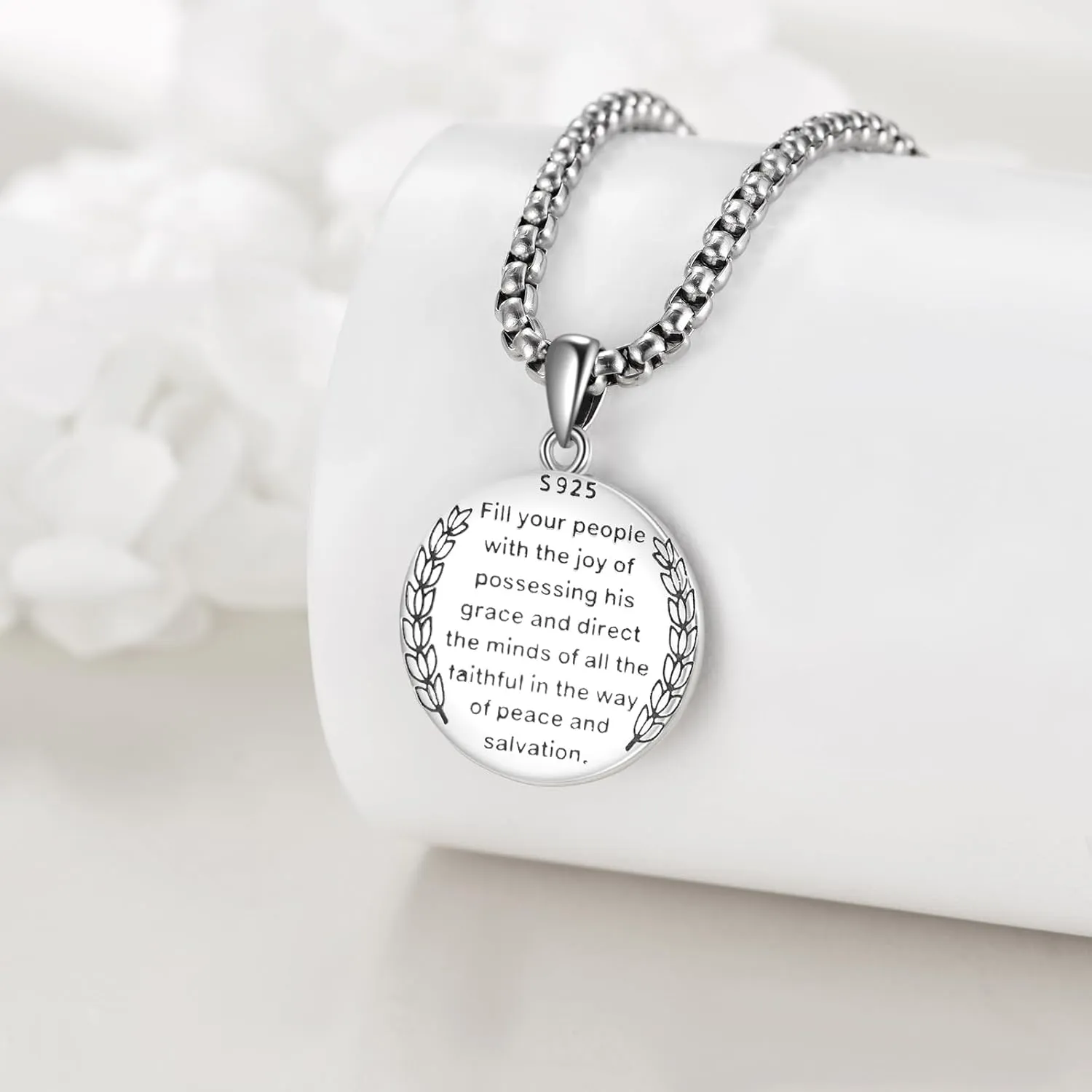 YFN Patron Saint Necklace Sterling Silver Amulet Medal Pendant Religious Protector Jewelry Gifts for Women Men