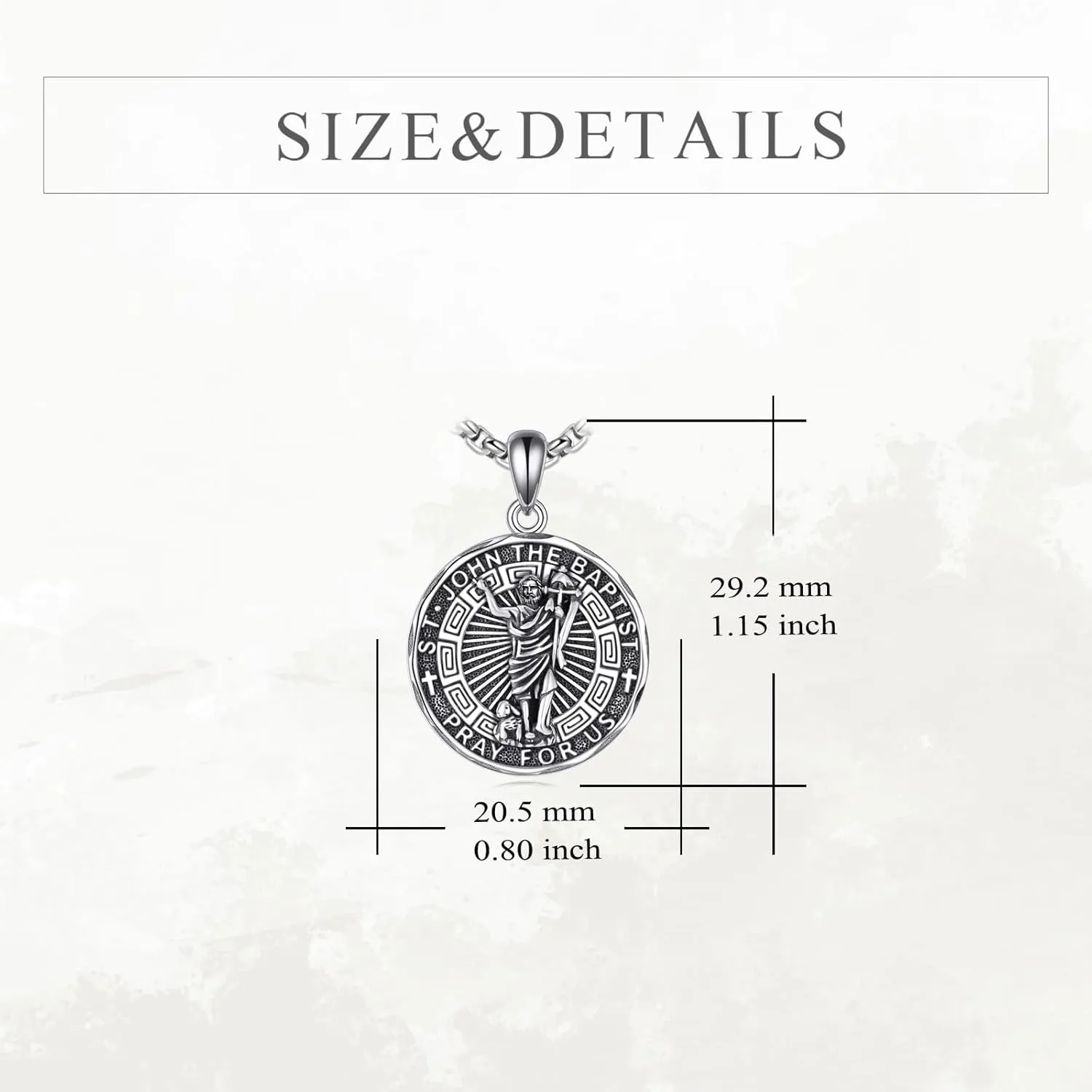 YFN Patron Saint Necklace Sterling Silver Amulet Medal Pendant Religious Protector Jewelry Gifts for Women Men