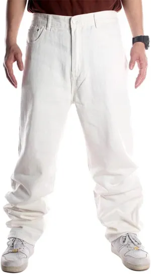 Ylingjun Mens Baggy Hip Hop Jeans Casual Loose Fit Embroidered Skateboard Denim Pants