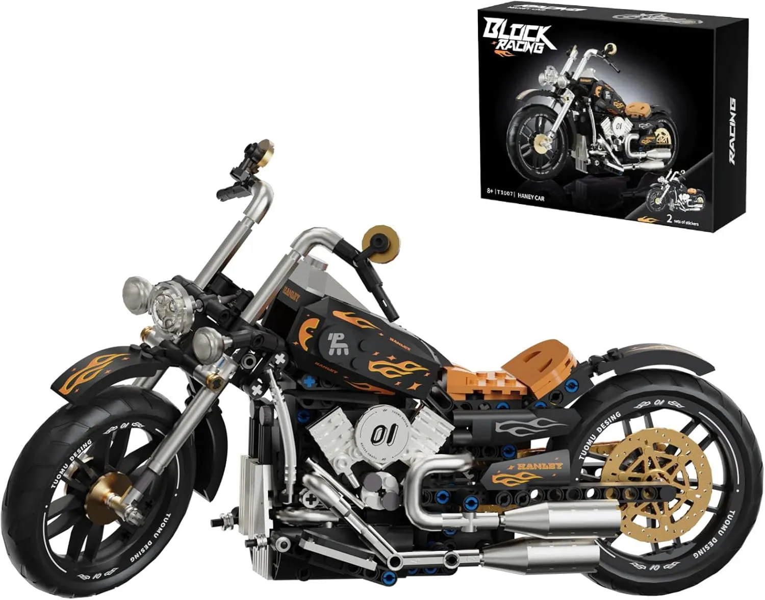 Yunigzmy Motorcycle Toy Building Kits for Hanley Car, 445 PCS Motorcycle Building Block Set, Motorbike Model Building Bricks Sets, Not Compatible with Major Brands
