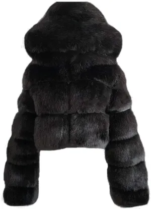 ZHOUYF Women Winter Warm Shearling Jackets Fuzzy Fleece Hooded Overcoat Bubble Fleece Outerwear Fluffy Faux Fur Short Coats