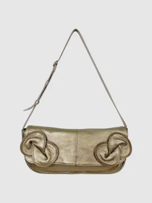 Zipper Appliqué Shoulder Bag
