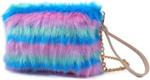ZOSCGJMY Evening Faux Fur Handbags for Women Furry Fluffy Fuzzy Bags Purse Crossbody Shoulder Strap