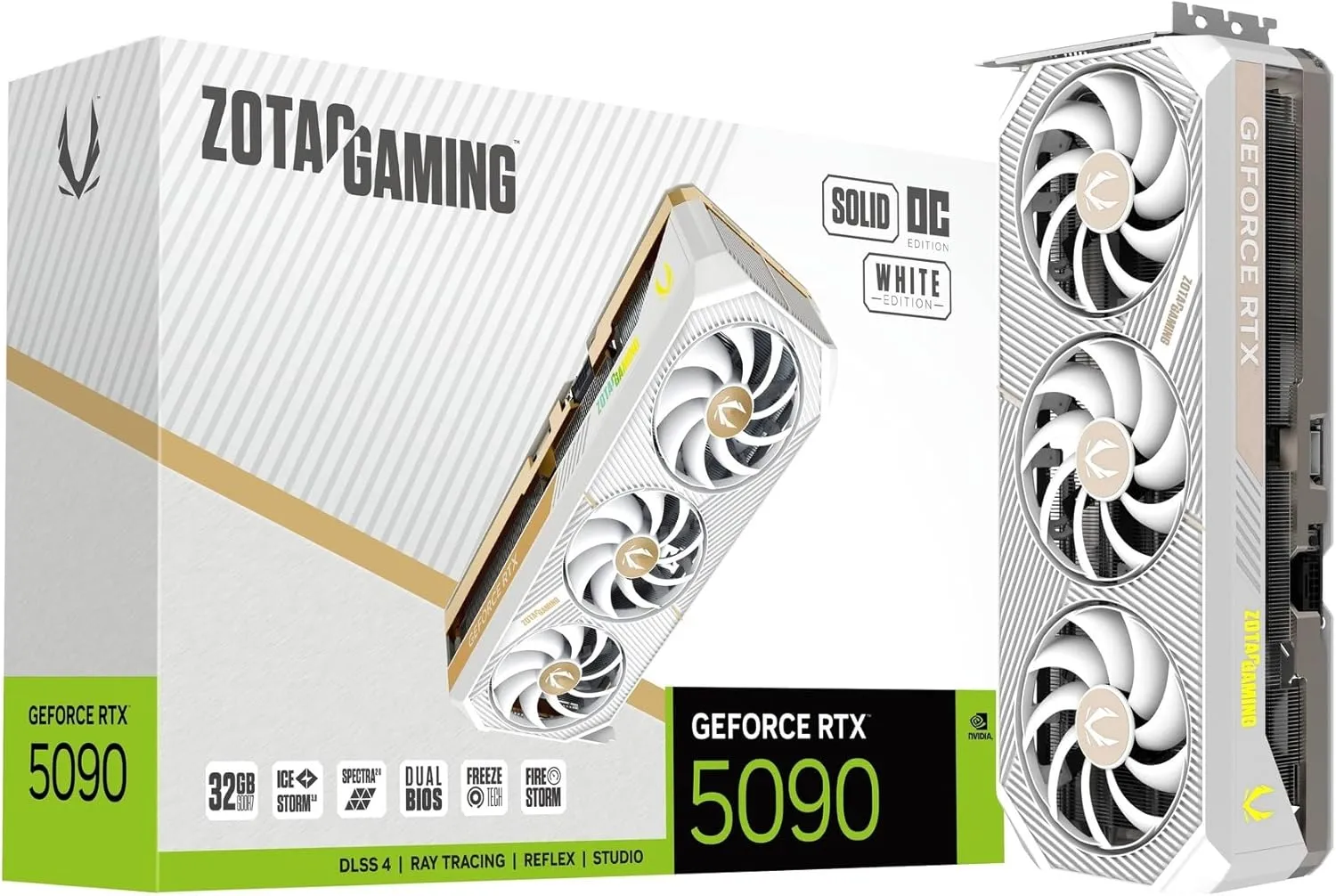 ZOTAC Gaming GeForce RTX 5090 Solid OC White ED 32GB GDDR7 Graphics Board ZT-B50900Q-10P VD9131
