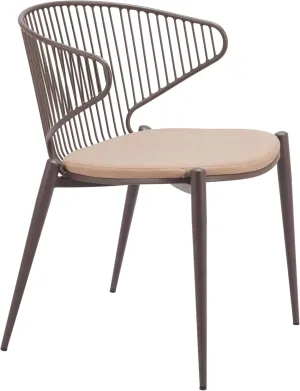 Zuo Silues Dining Chair Taupe & Brown